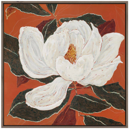 Red Magnolia by Laurel-Dawn Latshaw by Four Hands. Made from matte canvas in a unique style.