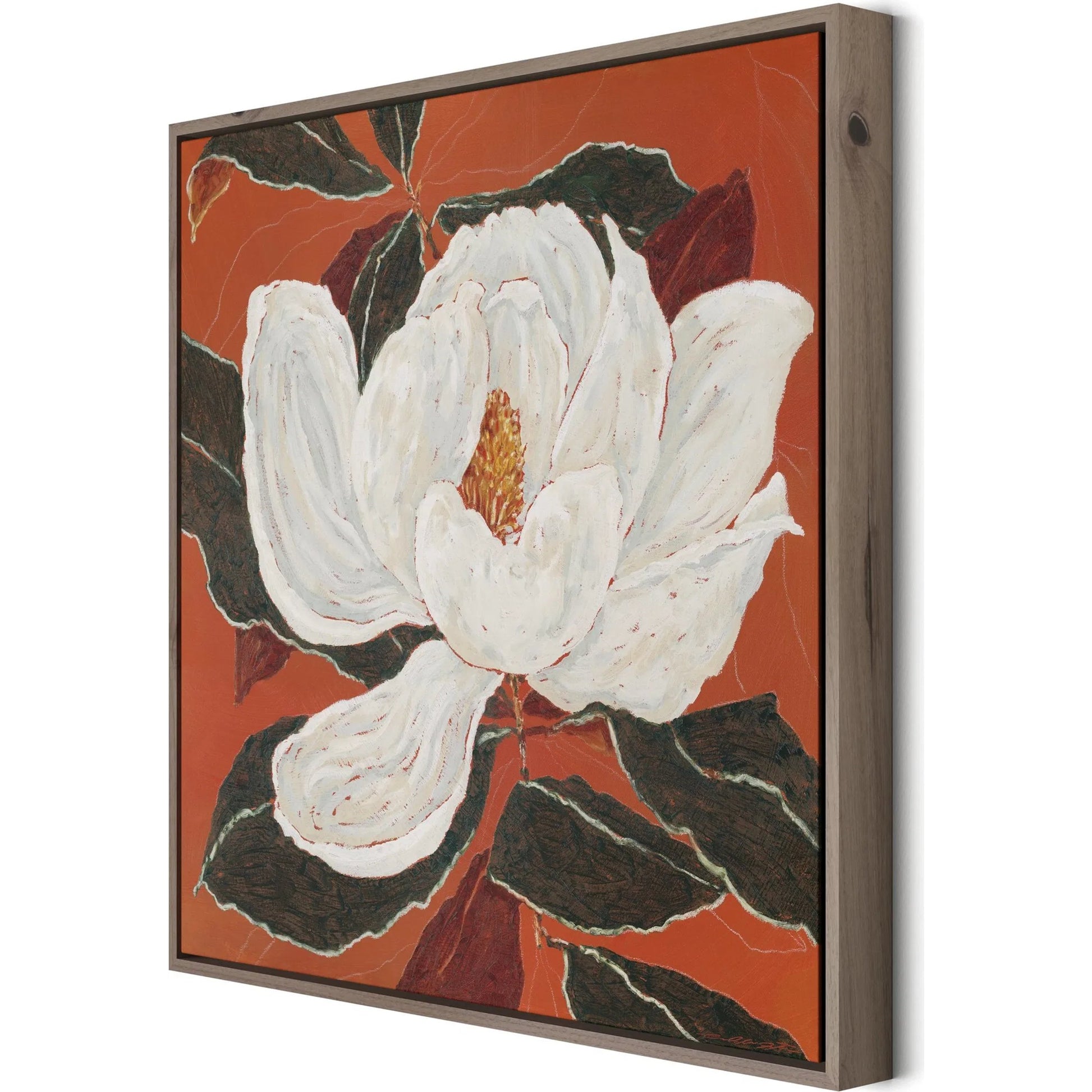 Red Magnolia by Laurel-Dawn Latshaw by Four Hands. Made from matte canvas in a unique style.