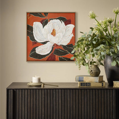 Red Magnolia by Laurel-Dawn Latshaw by Four Hands. Made from matte canvas in a unique style.