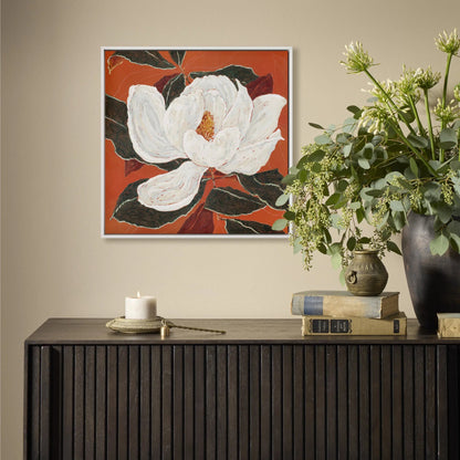 Red Magnolia by Laurel-Dawn Latshaw by Four Hands. Made from matte canvas in a unique style.