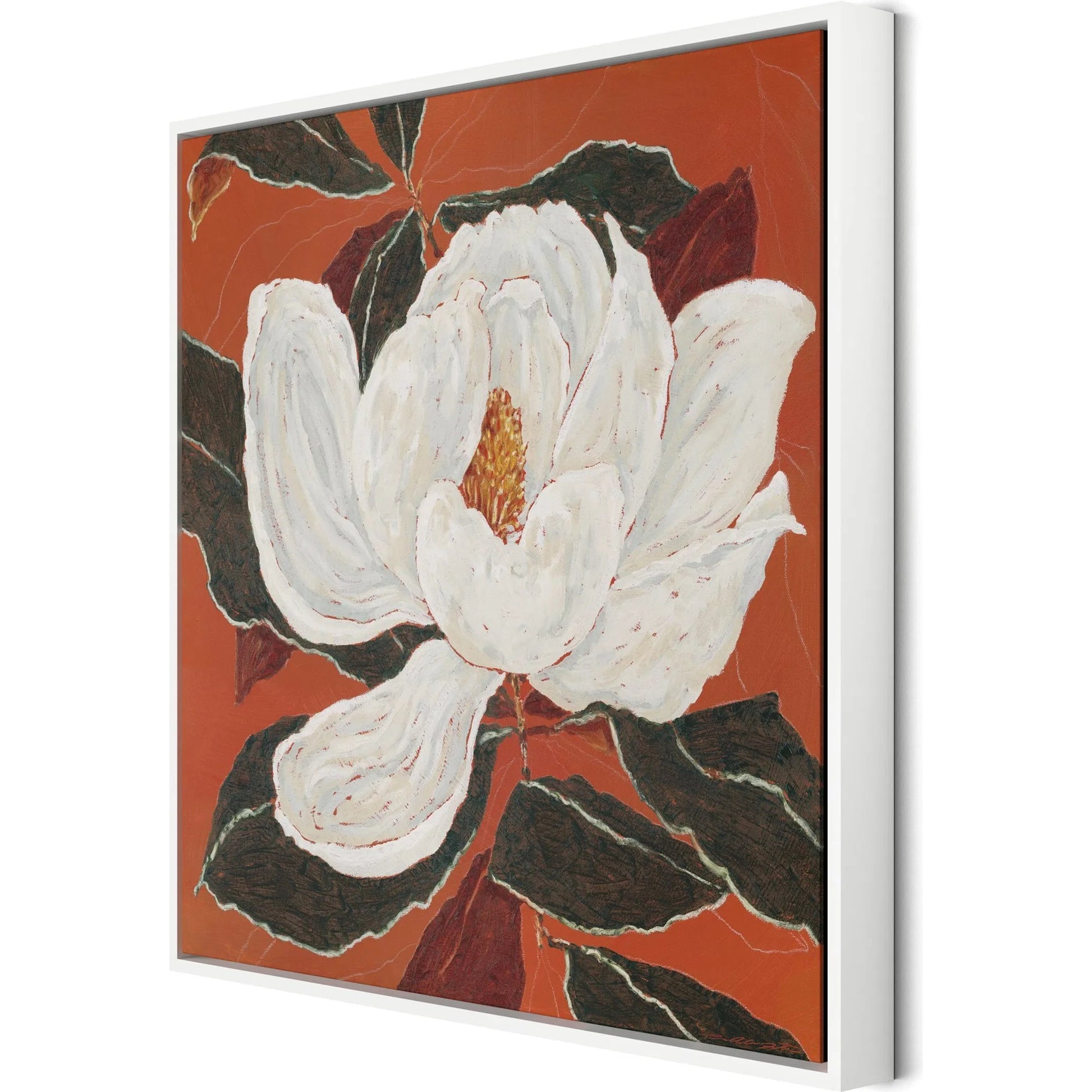 Red Magnolia by Laurel-Dawn Latshaw by Four Hands. Made from matte canvas in a unique style.
