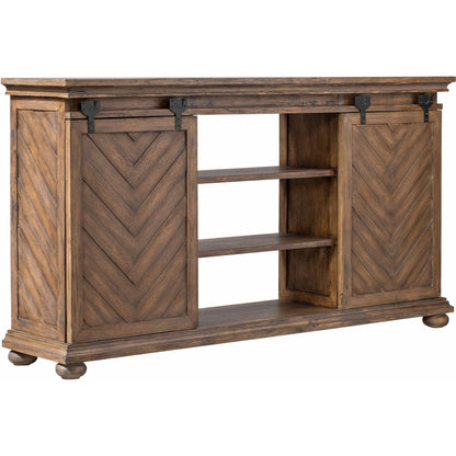 Primalia Barn Door Media Console by Uttermost. Made from mdf carb phase 2 with javawood, mdf in a rustic style.