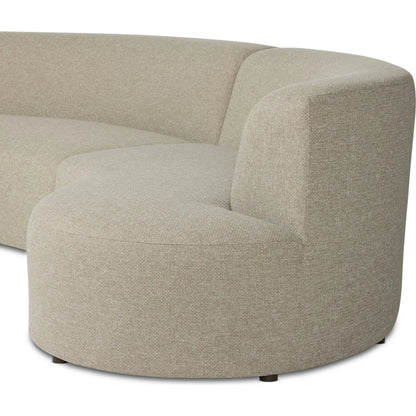 Opal Outdoor 3-Piece Sectional by Four Hands in hayes smoke. Made from 100% olefin in a unique style.