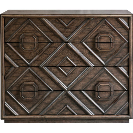 Mindra Drawer Chest by Uttermost. Made from solid wood carb phase 2 with mindi veneer, plywood in a modern style.