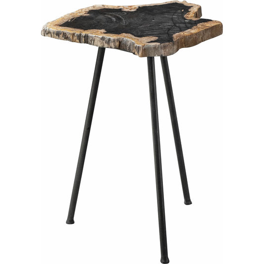 Mircea Petrified Wood Accent Table by Uttermost in wood. Made from 77% petrified wood, 20% plywood, 3% metal in a modern style.
