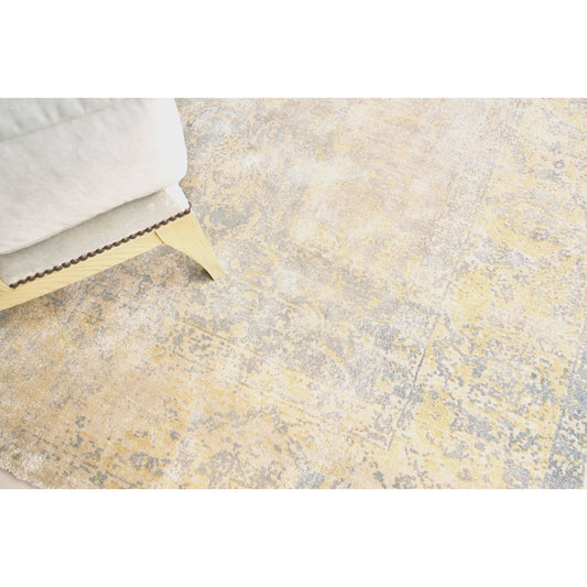Cassina Rug - Blue, Ivory by Exquisite Rugs in blue, ivory. Made from bamboo silk in a unique style.