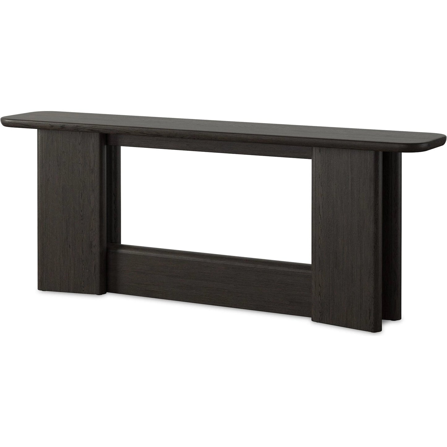 006 SI-2635231 | Primary Silo | Nadine Console Table by Four Hands in smoked black oak veneer, smoked black alder solid. Made from thick oak veneer, solid alder in a unique style.