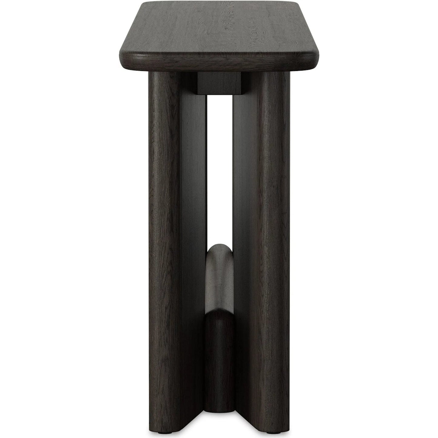 001 SI-2635231 | Additional Silo | Nadine Console Table by Four Hands in smoked black oak veneer, smoked black alder solid. Made from thick oak veneer, solid alder in a unique style.