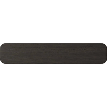 Nadine Console Table by Four Hands in smoked black oak veneer, smoked black alder solid. Made from thick oak veneer, solid alder in a unique style.