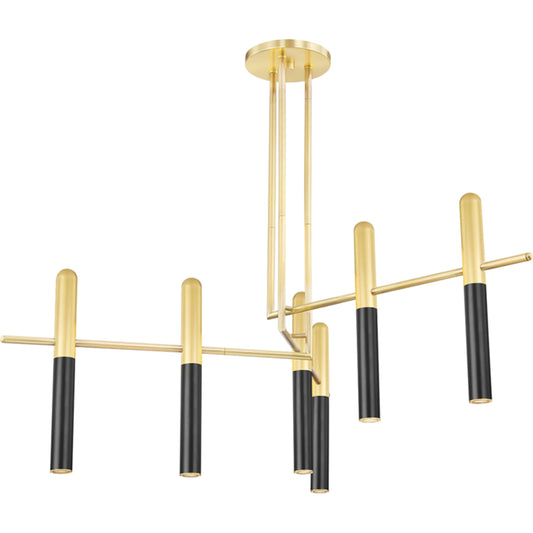 Thurston Chandelier by Hudson Valley in aged old bronze. Made from brass in a modern style.