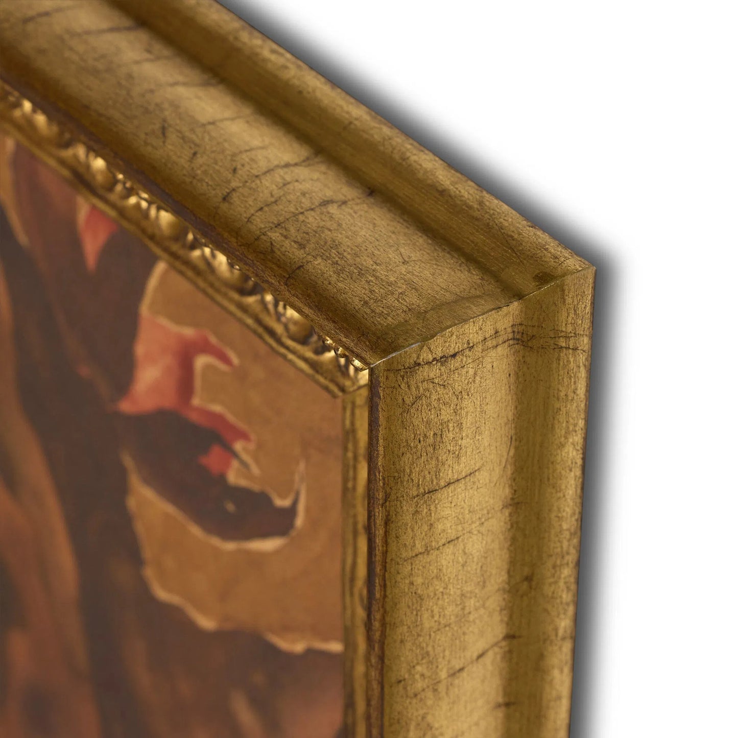 003 SI-2628490,SI-2628491,SI-2628492,SI-2628493 | Closeup | What's Mine Is Yours by Molly Franken by Four Hands. Made from gilded antique gold, raw canvas in a unique style.