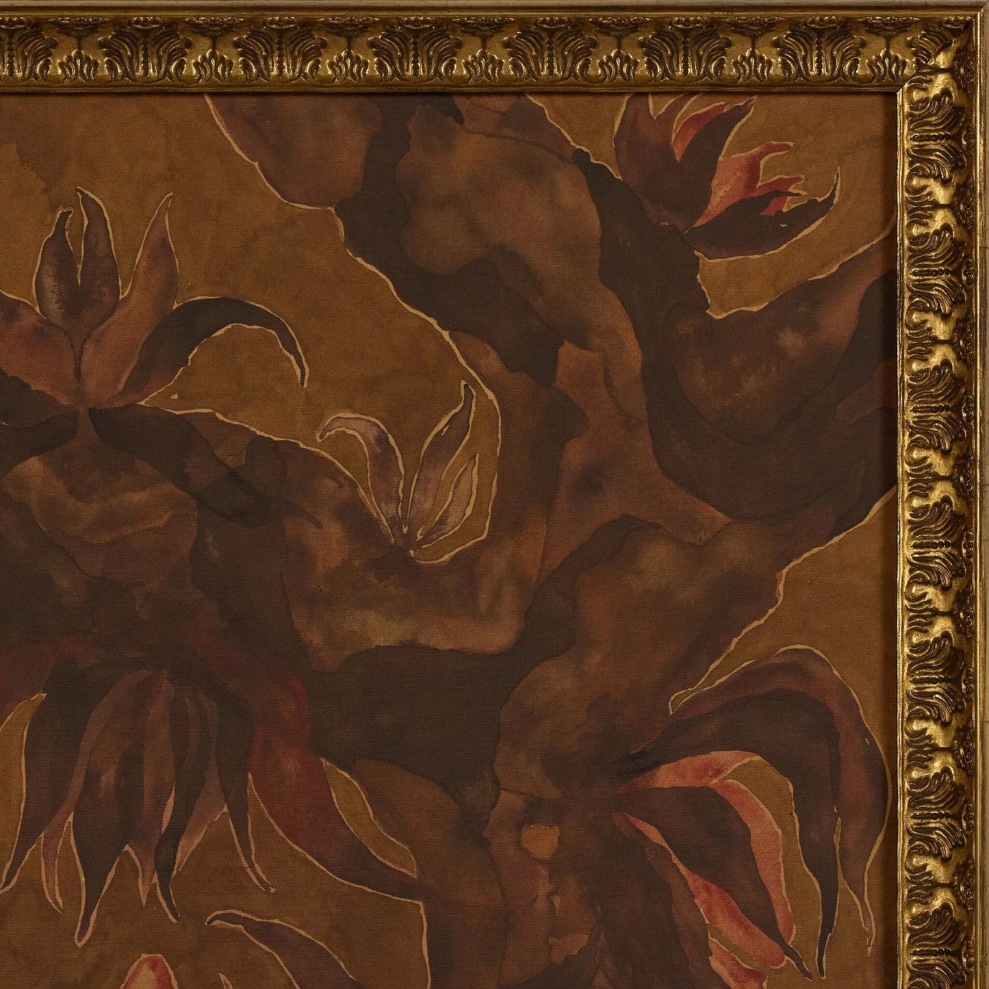 002 SI-2628490,SI-2628491,SI-2628492,SI-2628493 | Closeup | What's Mine Is Yours by Molly Franken by Four Hands. Made from gilded antique gold, raw canvas in a unique style.