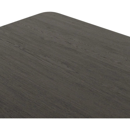 Nadine Dining Table by Four Hands in smoked black oak veneer, smoked black alder solid. Made from thick oak veneer, solid alder in a unique style.
