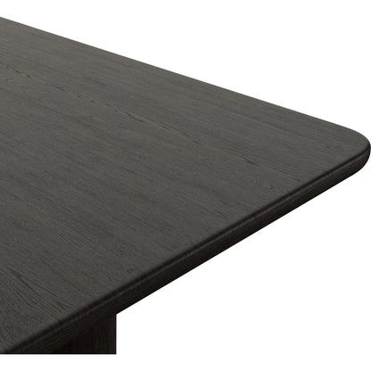 Nadine Dining Table by Four Hands in smoked black oak veneer, smoked black alder solid. Made from thick oak veneer, solid alder in a unique style.