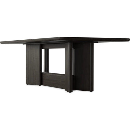 Nadine Dining Table by Four Hands in smoked black oak veneer, smoked black alder solid. Made from thick oak veneer, solid alder in a unique style.