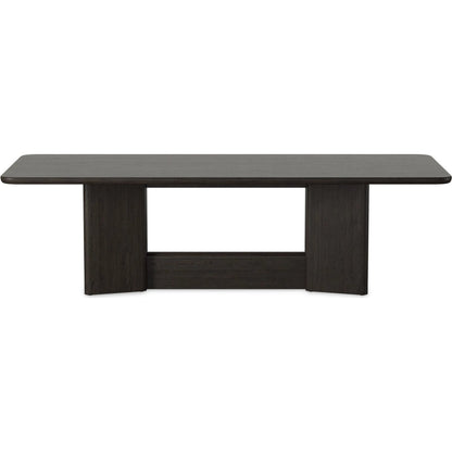 Nadine Dining Table by Four Hands in smoked black oak veneer, smoked black alder solid. Made from thick oak veneer, solid alder in a unique style.