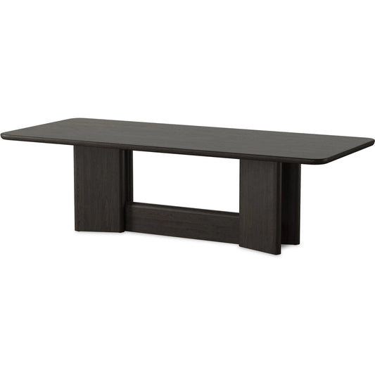 008 SI-2635232 | Primary Silo | Nadine Dining Table by Four Hands in smoked black oak veneer, smoked black alder solid. Made from thick oak veneer, solid alder in a unique style.