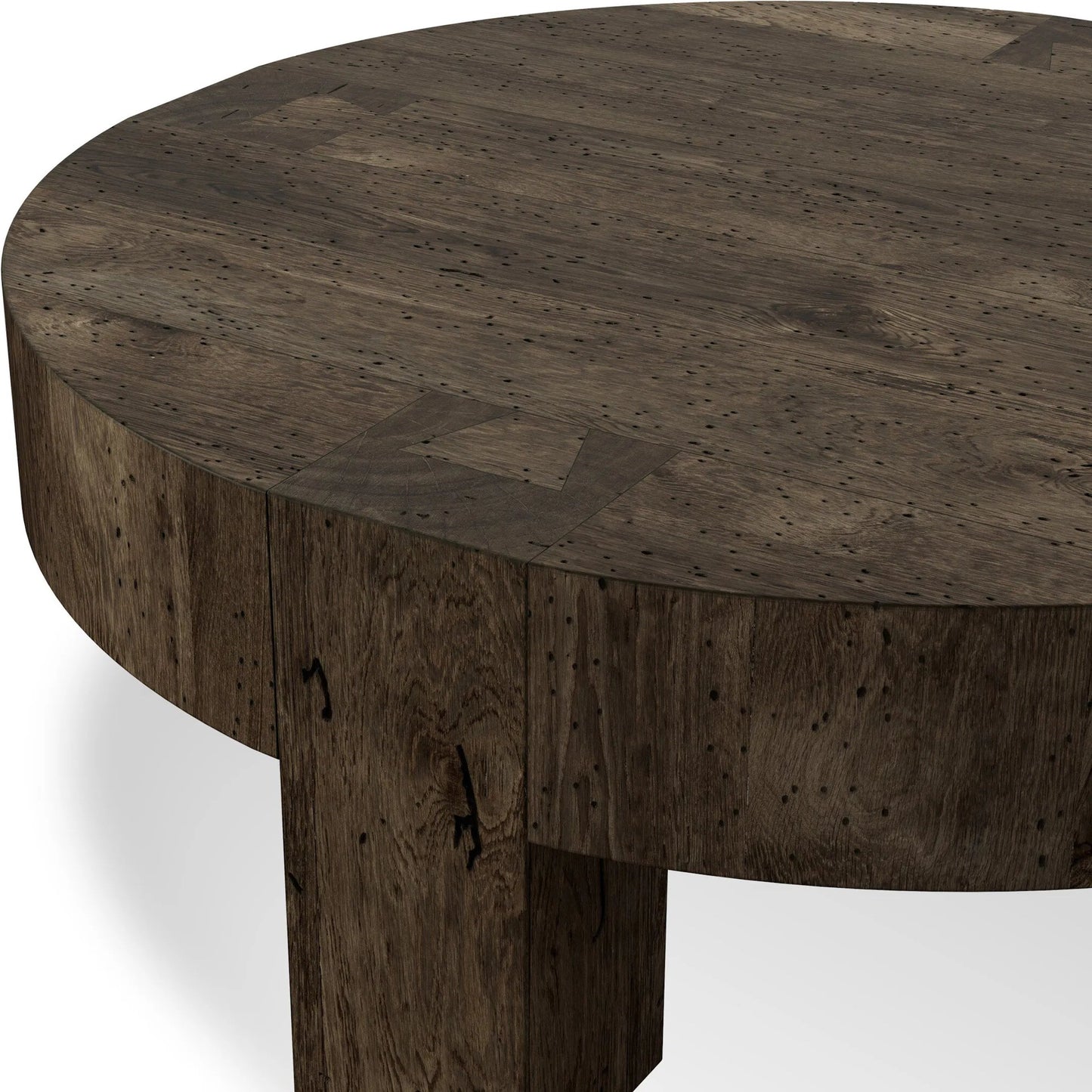 048 SI-2627783 | Closeup | Abaso Round Coffee Table by Four Hands. Made from unique in a unique style.
