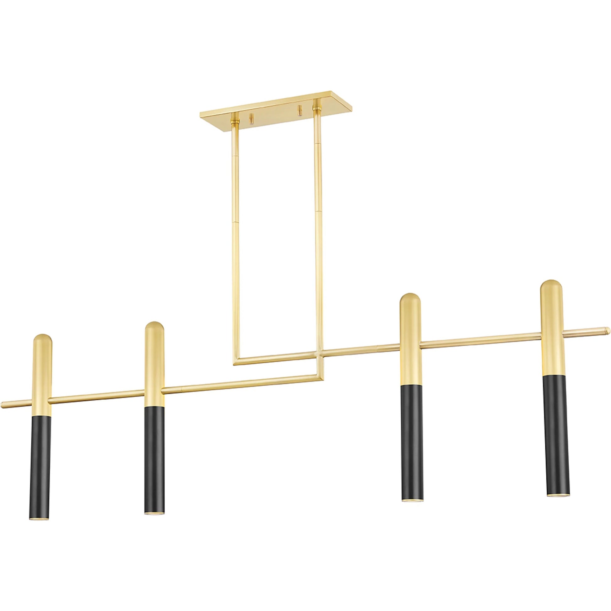 Thurston Linear Chandelier by Hudson Valley in aged old bronze. Made from brass in a modern style.