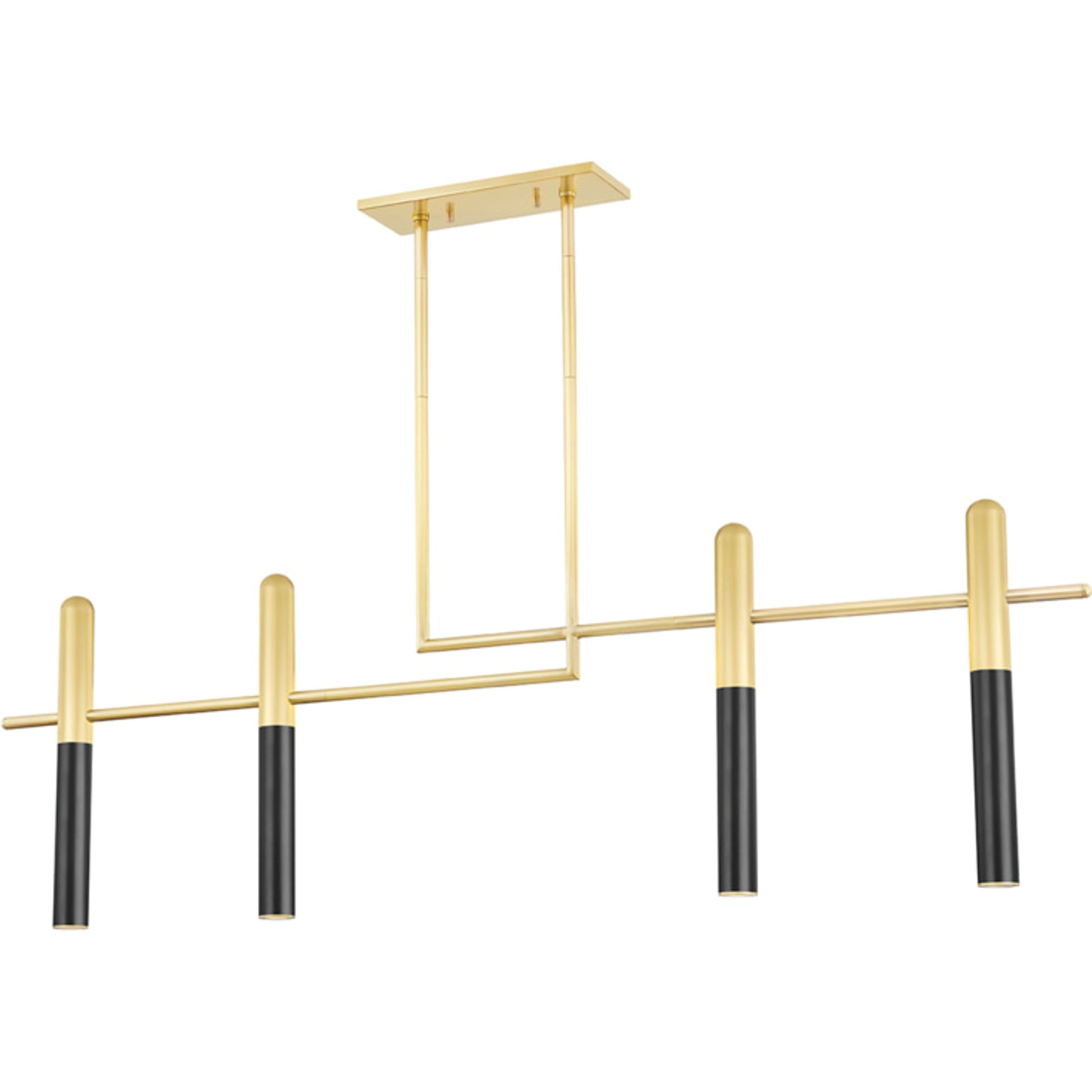 Thurston Linear Chandelier by Hudson Valley in aged old bronze. Made from brass in a modern style.