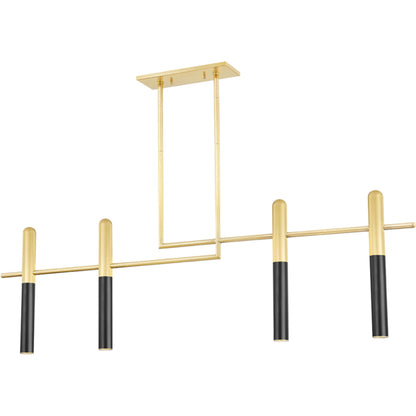 Thurston Linear Chandelier by Hudson Valley in aged old bronze. Made from brass in a modern style.