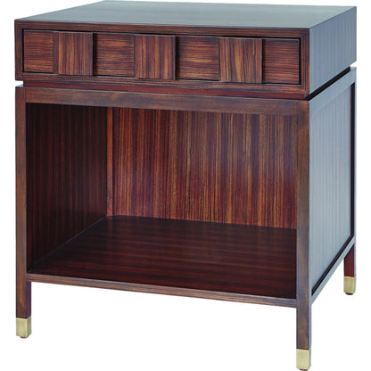 Quad Block Bedside Table by Global Views in zebra. Made from poplar in a modern style.