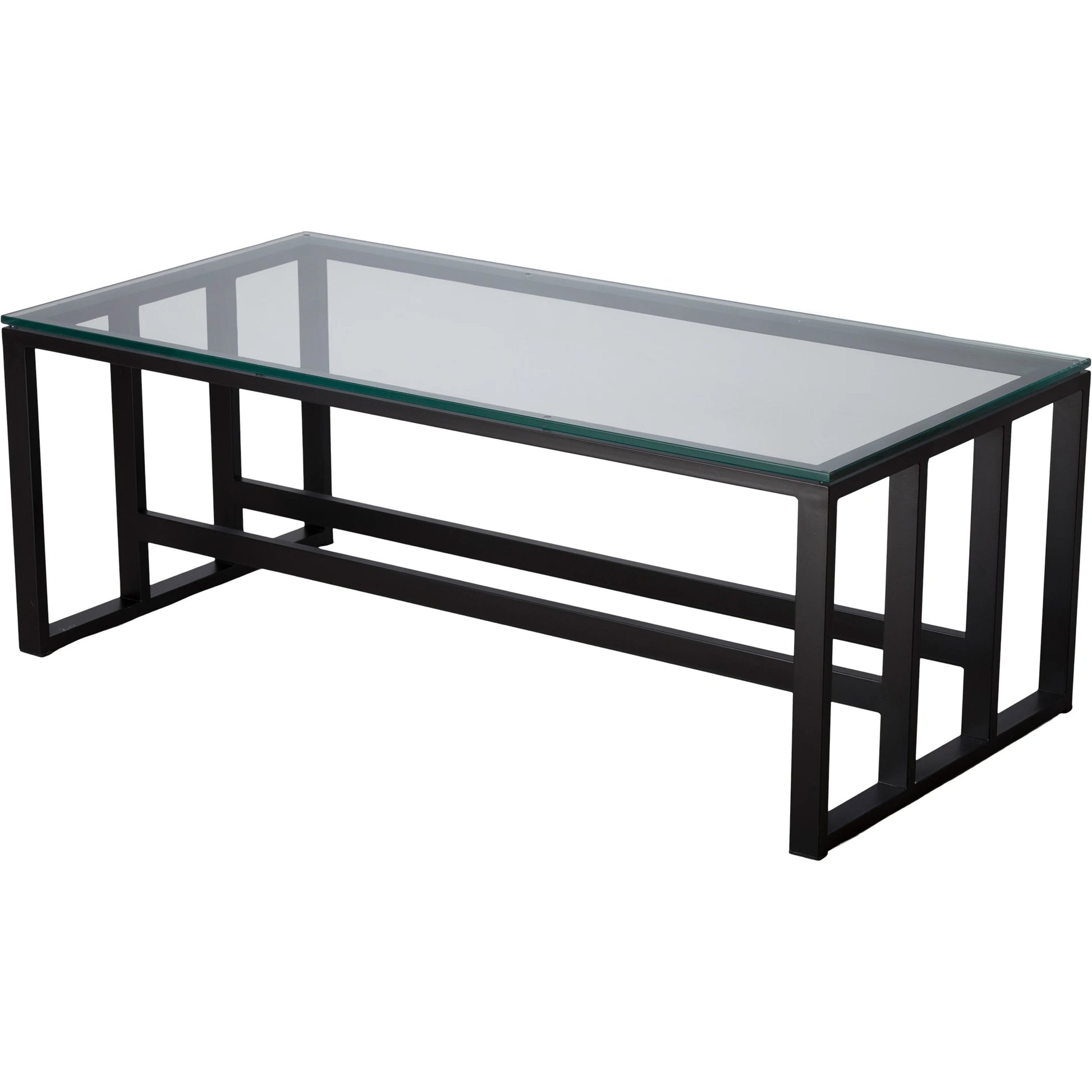 Grill Metal Coffee Table by Emissary in black and powder coated. Made from wrought iron in a modern style.