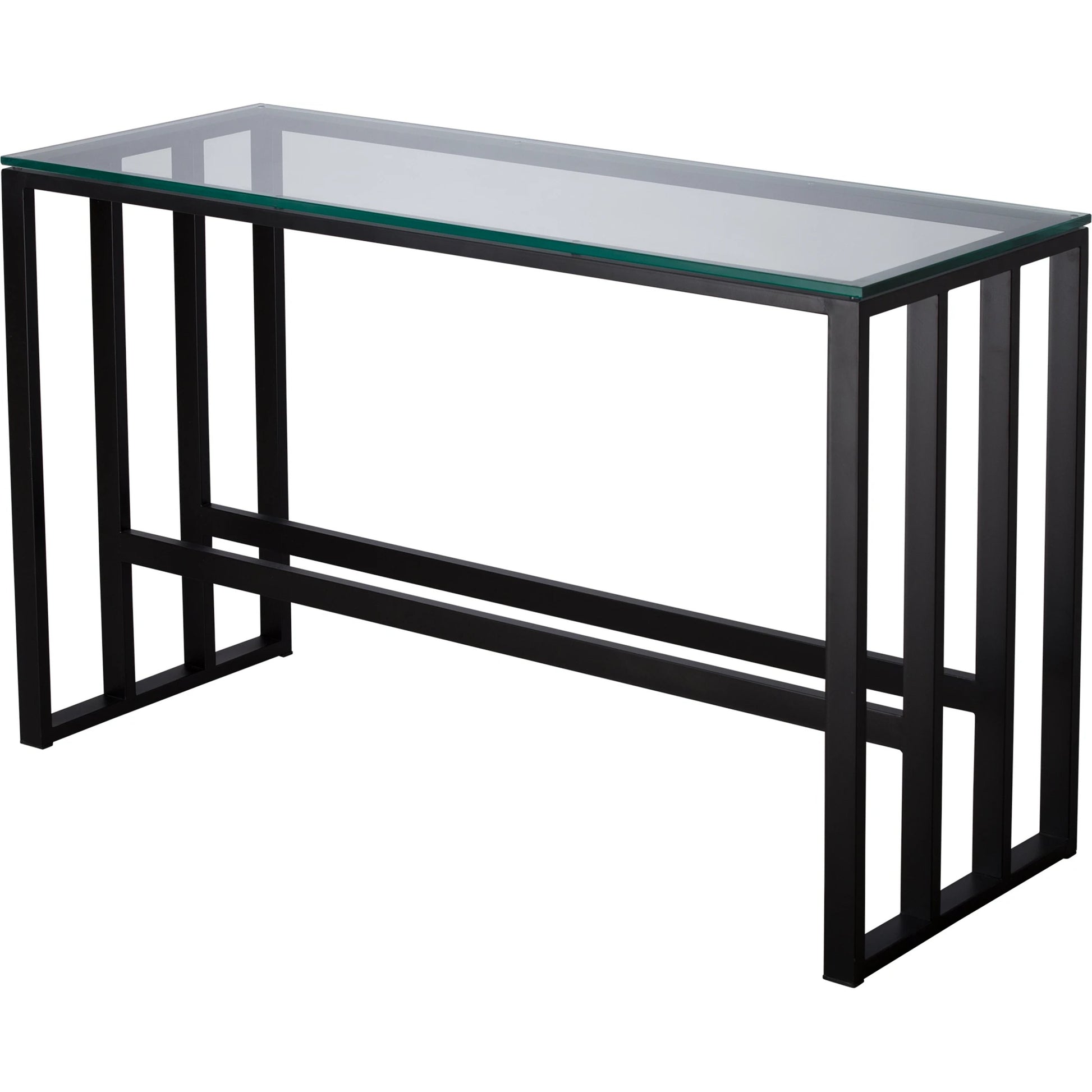 Grill Sofa Table by Emissary in black and powder coated. Made from wrought iron in a modern style.