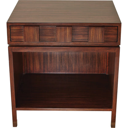 Quad Block Bedside Table by Global Views in zebra. Made from poplar in a modern style.