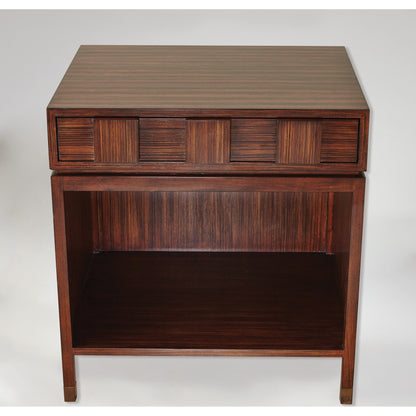 Quad Block Bedside Table by Global Views in zebra. Made from poplar in a modern style.