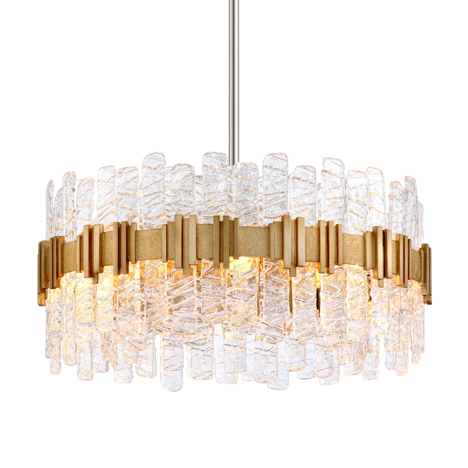 Ciro Chandelier by Corbett in warm silver leaf. Made from hand crafted iron in a traditional style.