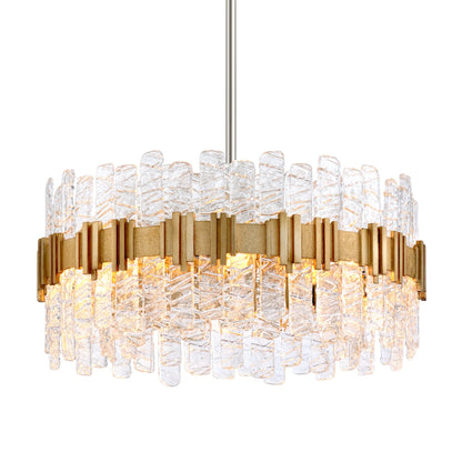 Ciro Chandelier by Corbett in warm silver leaf. Made from hand crafted iron in a traditional style.
