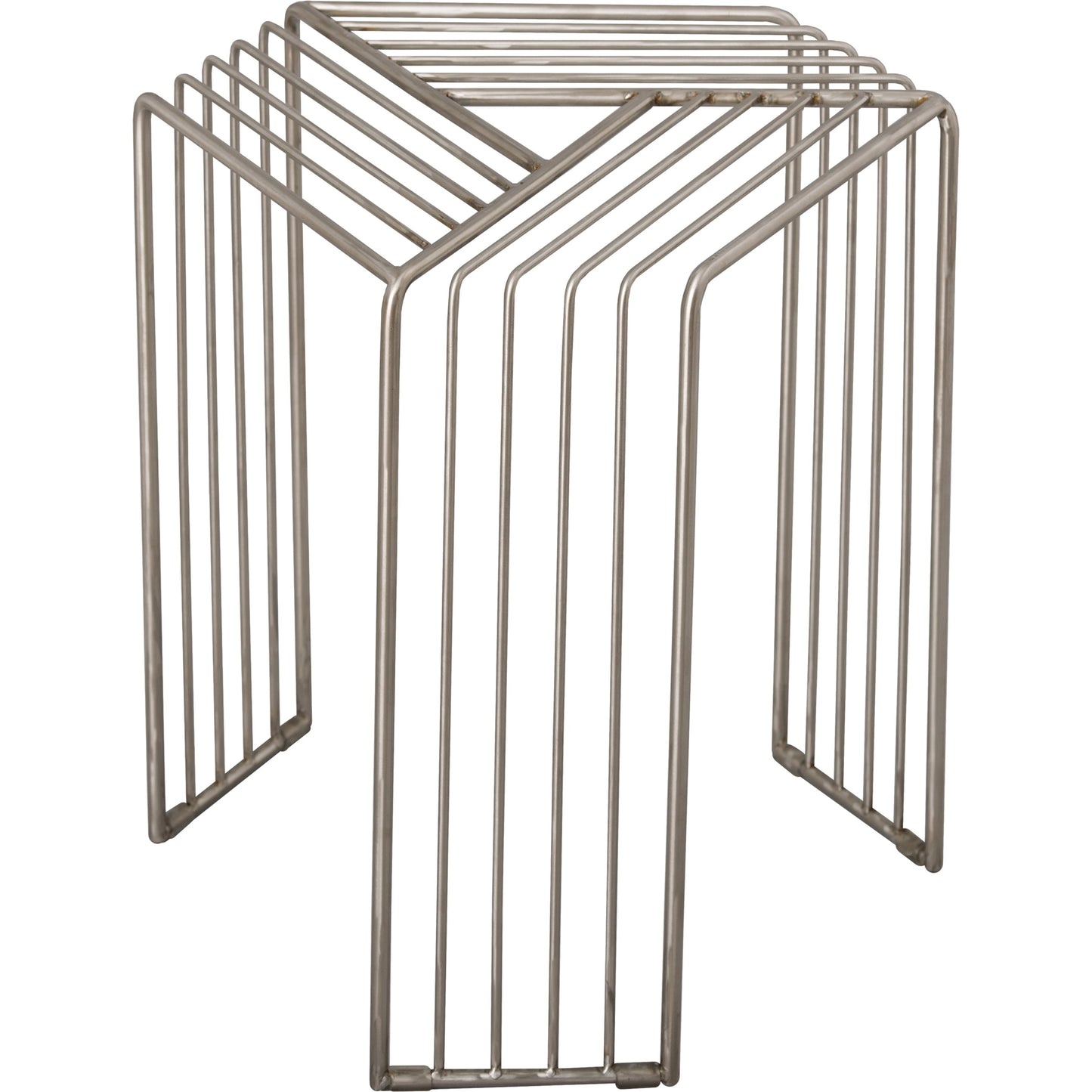 001 SI-2082243 | Primary Silo | Hex Three Leg Side Table by Emissary in polished. Made from stainless steel in a modern style.