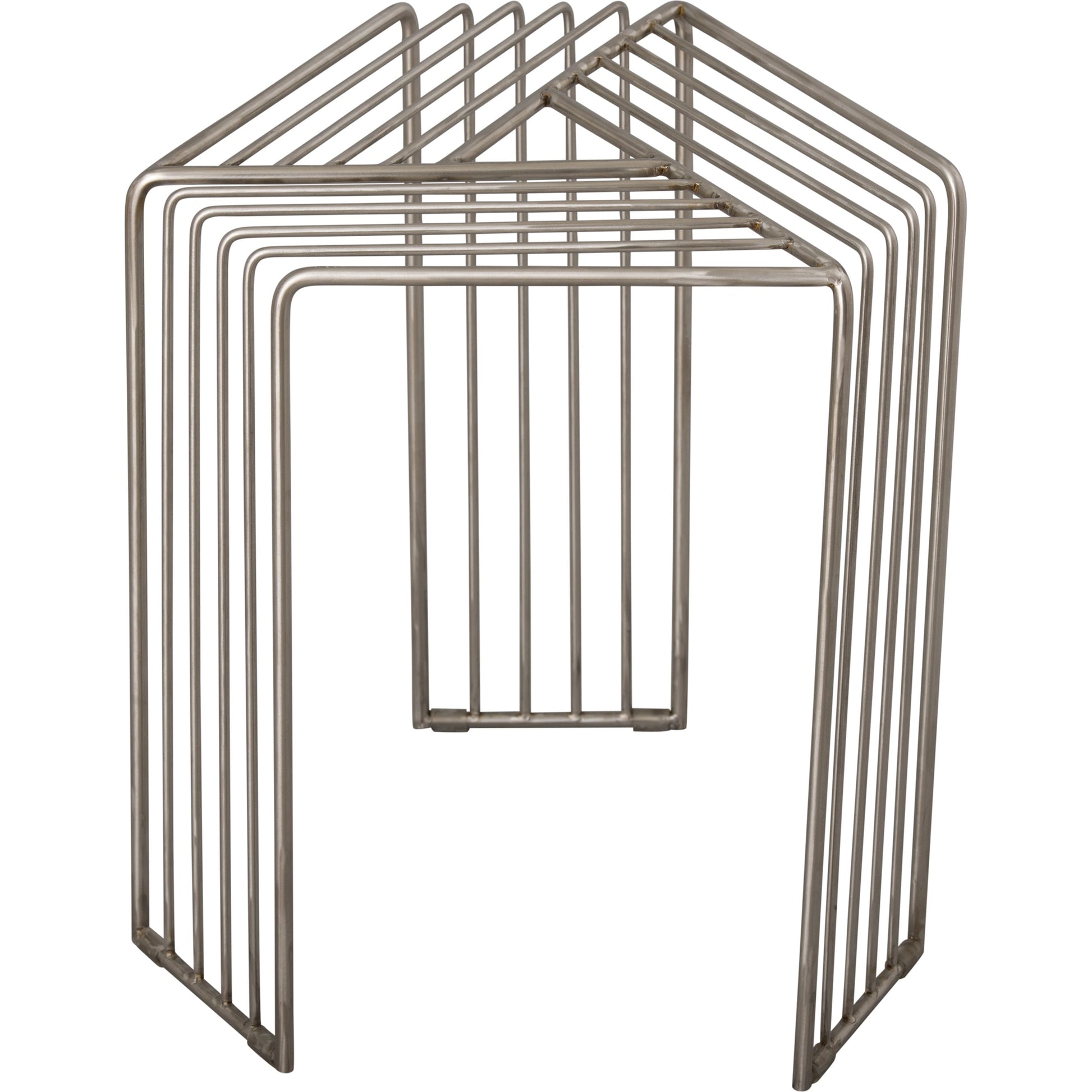 Hex Three Leg Side Table by Emissary in polished. Made from stainless steel in a modern style.