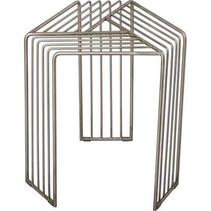 Hex Three Leg Side Table by Emissary in polished. Made from stainless steel in a modern style.