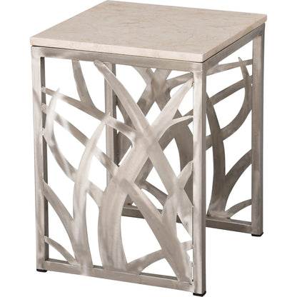 Seaweed Stool Table by Emissary in polished. Made from stainless steel in a unique style.