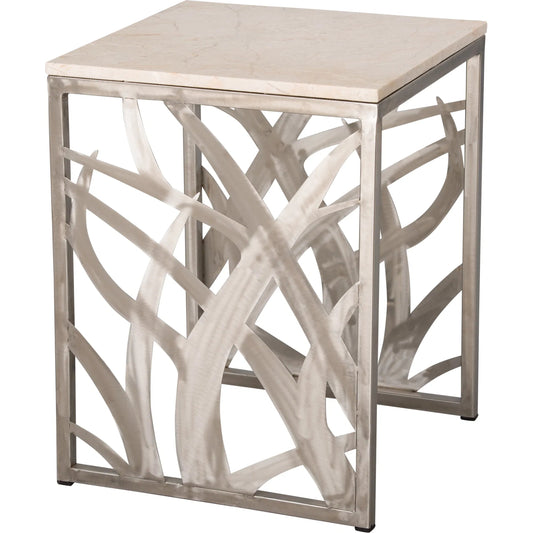Seaweed Stool Table by Emissary in polished. Made from stainless steel in a unique style.