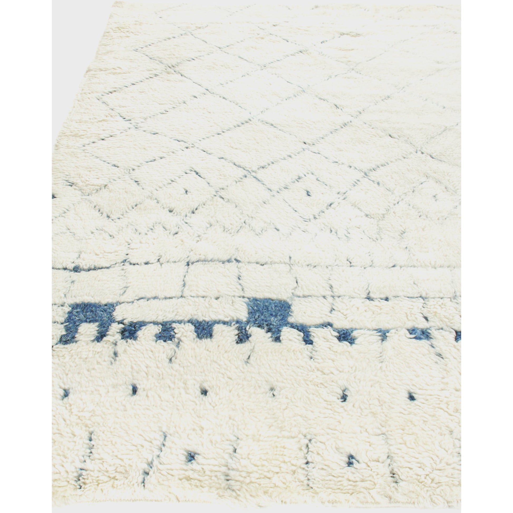 Moroccan 2563 Rug by Exquisite Rugs in ivory, blue. Made from new zealand wool in a unique style.