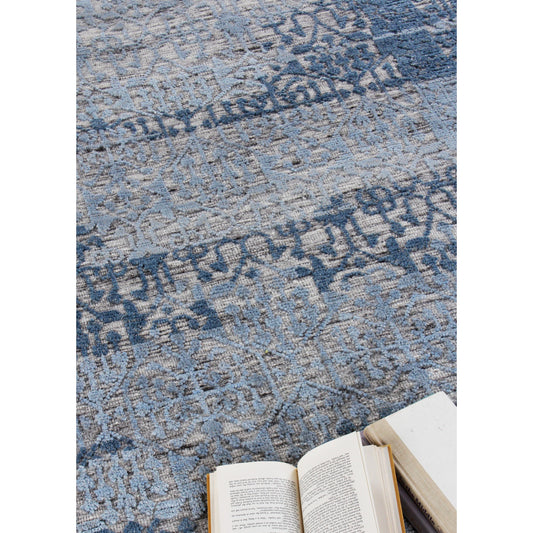Cadence Rug - Light Blue, Gray by Exquisite Rugs in light blue, gray. Made from wool, bamboo silk in a unique style.