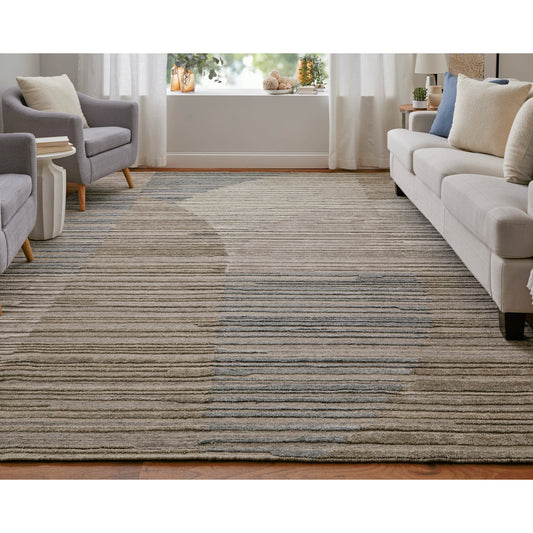 Elias Rug - ELS69FXF by Feizy in brown, blue, tan. Made from viscose, wool in a unique style.