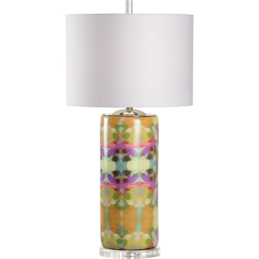 Indigo Girl Lamp III by Wildwood in green, purple, pink. Made from ceramic in a eclectic & global style.