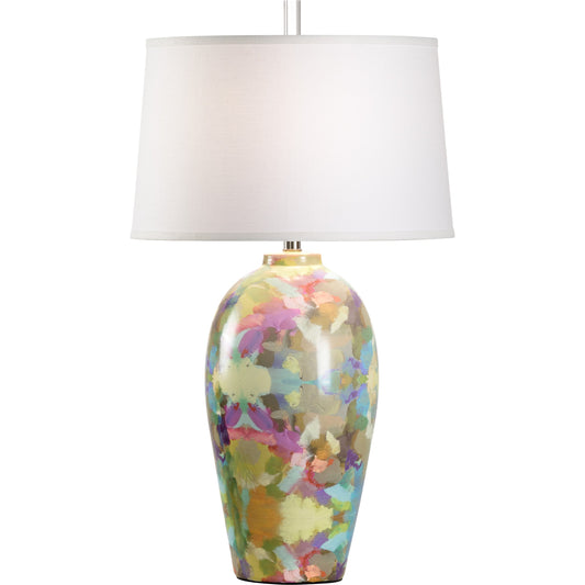 Indigo Girl Lamp II by Wildwood in multi color decal. Made from ceramic in a eclectic & global style.