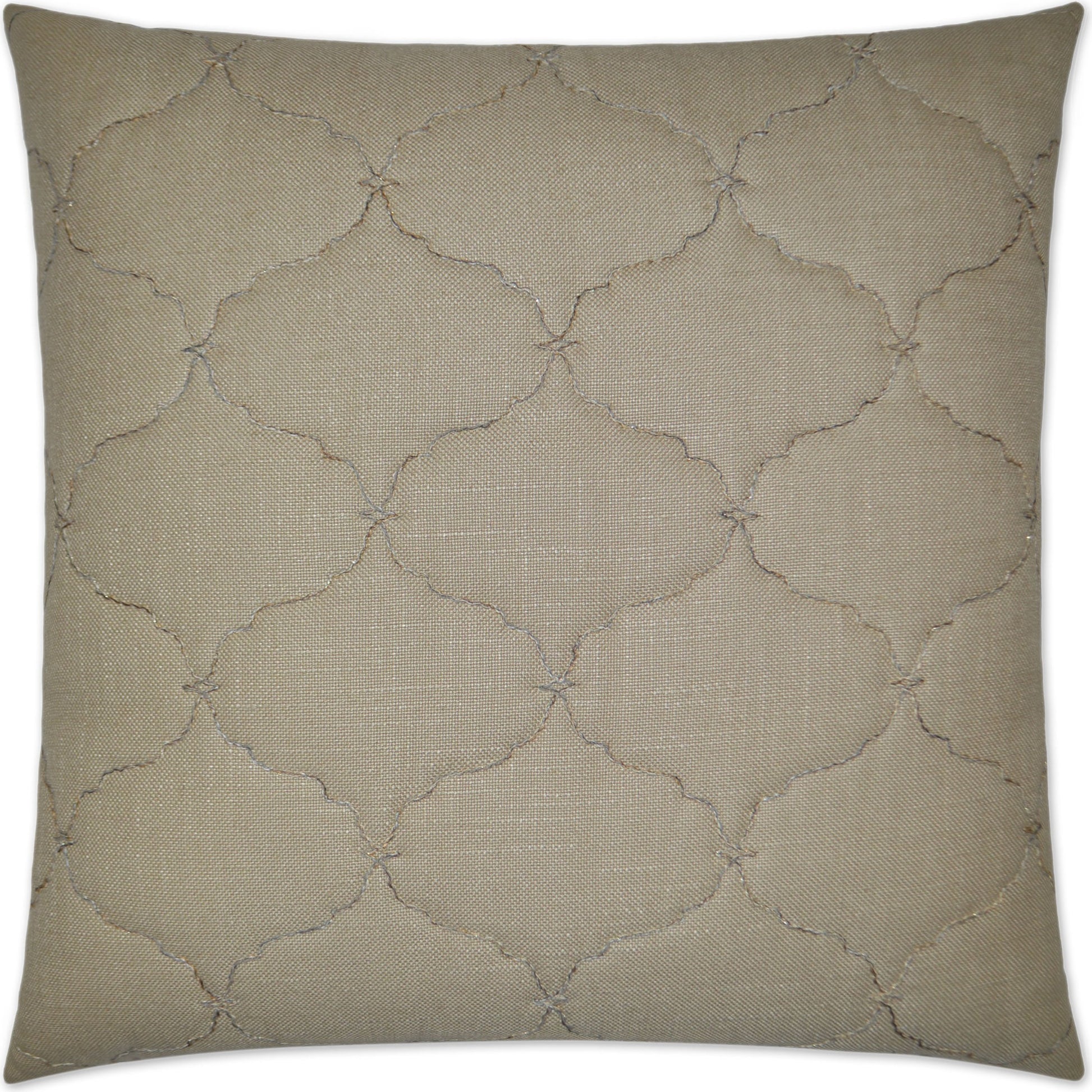 Muffett by DV Kap Home in tan, taupe, sand. Made from 41.23% polyester, 35.85% rayon, 14.54% linen, 8.30% cotton, 0.05% metallic, 0.03% nylon in a transitional style.