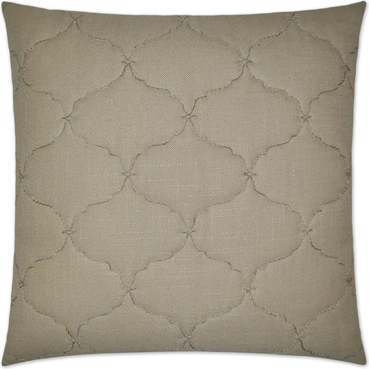 Muffett Pillow by DV Kap Home in sand. Made from 41.23% polyester, 35.85% rayon, 14.54% linen, 8.30% cotton, 0.05% metallic, 0.03% nylon in a unique style.