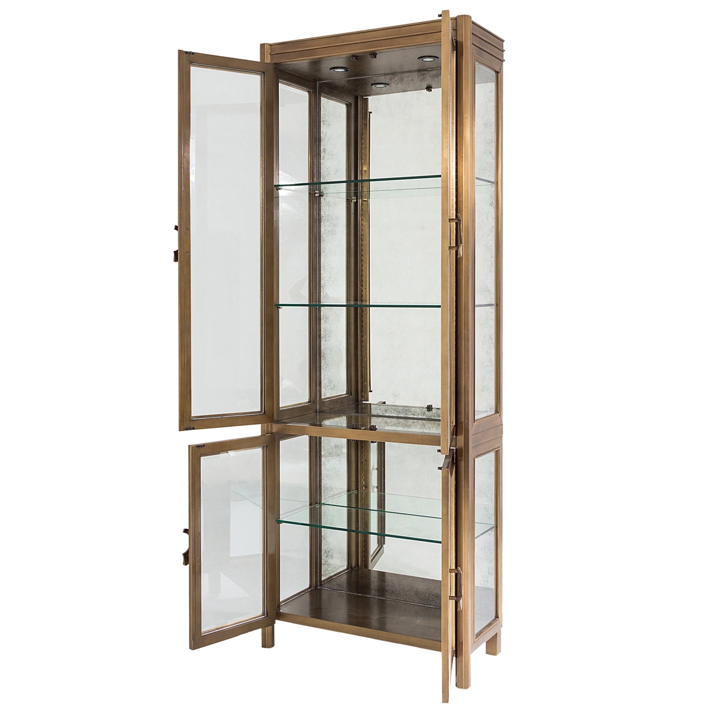 002 SR-700725 | Additional Silo | Apothecary Vitrine by Global Views in dark brass. Made from poplar, beveled clear glass in a transitional style.