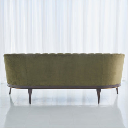 Channel Back Sofa by Global Views. Made from solid walnut, fabric, wood, 100% cotton, double rub: 50,000 in a modern style.