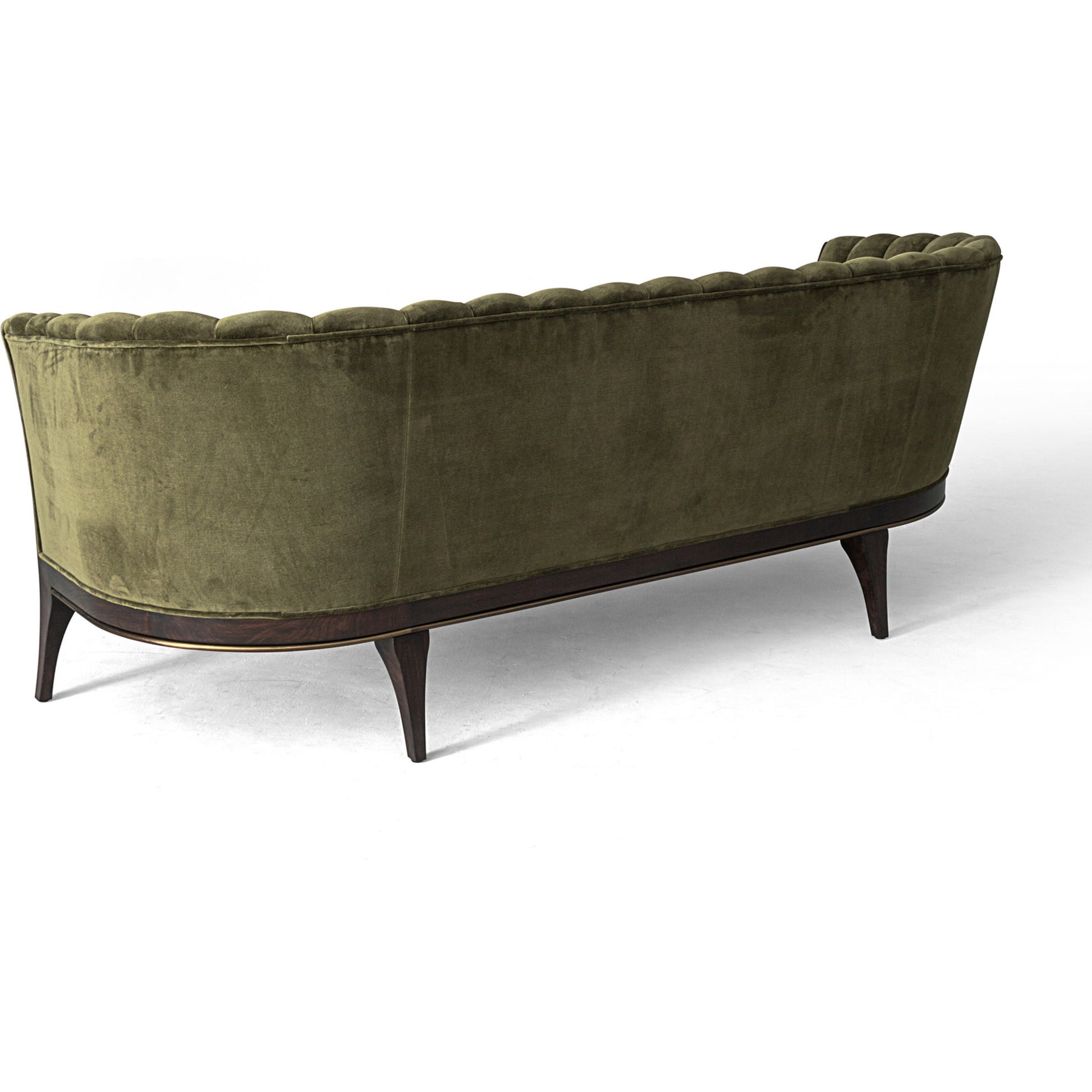 Channel Back Sofa by Global Views. Made from solid walnut, fabric, wood, 100% cotton, double rub: 50,000 in a modern style.
