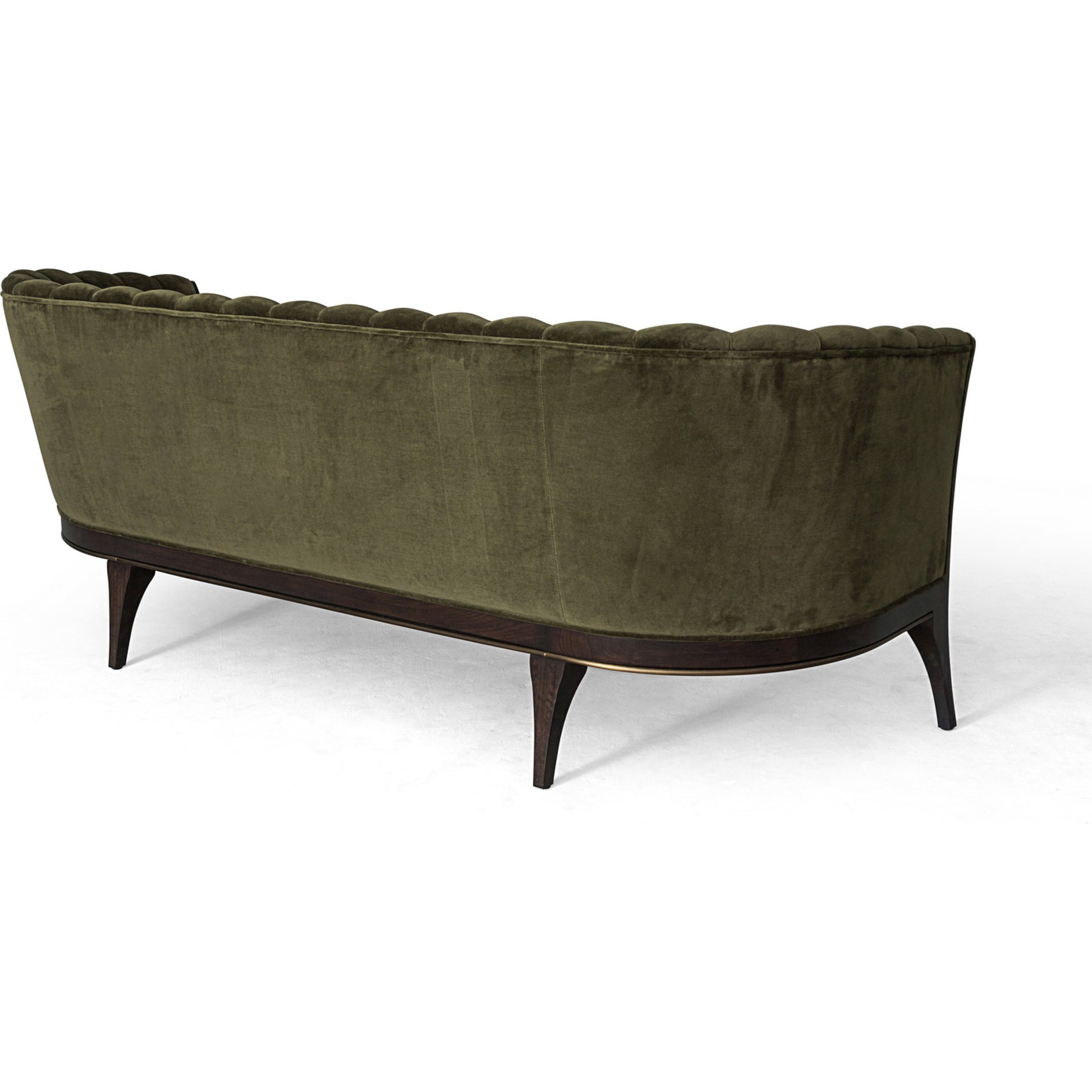 Channel Back Sofa by Global Views. Made from solid walnut, fabric, wood, 100% cotton, double rub: 50,000 in a modern style.