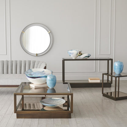 Channel Back Sofa by Global Views. Made from solid walnut, fabric, wood, 100% cotton, double rub: 50,000 in a modern style.