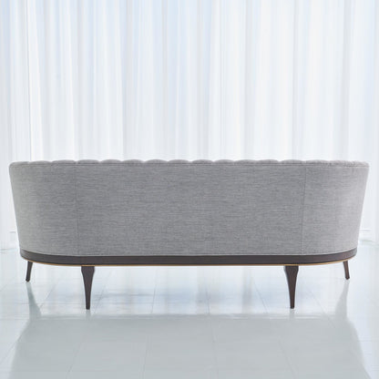 Channel Back Sofa by Global Views. Made from solid walnut, fabric, wood, 100% cotton, double rub: 50,000 in a modern style.